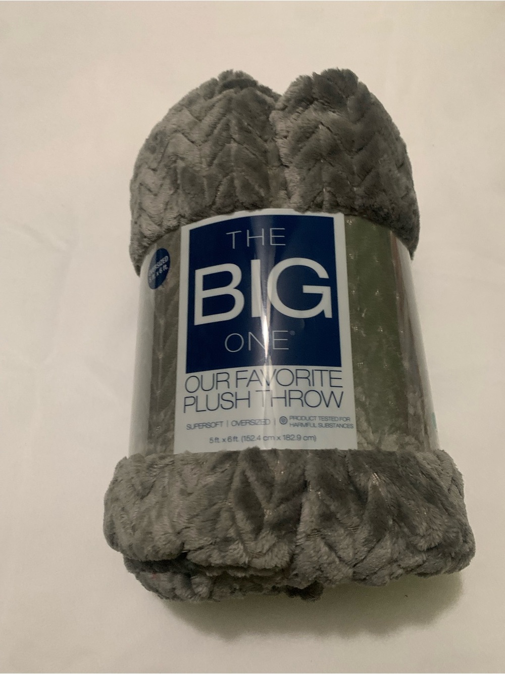 The Big One Plush Chevron Throw Blanket - Gray